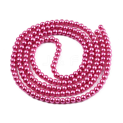 Baking Paint Pearlized Glass Pearl Round Bead Strands HY-Q003-4mm-10-1