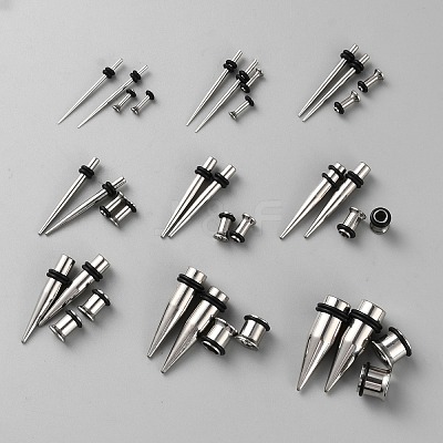 1Set 304 Stainless Steel Ear Plugs Gauges EJEW-BBC0001-70A-1