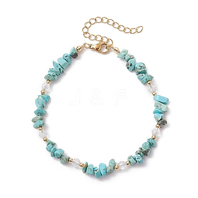 Natural Howlite Chip Beaded Bracelets for Women BJEW-JB11742-04-1