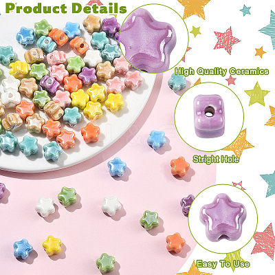 30Pcs Handmade Porcelain Bead PORC-YW0001-75-1