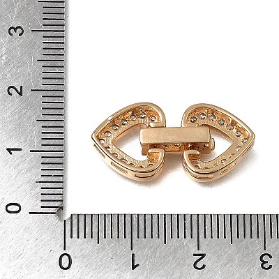 Brass Micro Pave Clear Cubic Zirconia Fold Over Clasps CU-CBA4292-03G-1