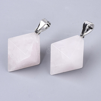 Natural Rose Quartz Double Terminated Pointed Pendants G-S359-093C-1