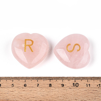 26Pcs 26 Styles Natural Rose Quartz Heart Beads G-T144-A03-1
