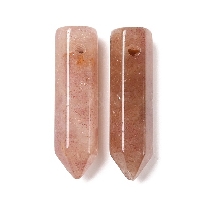 Natural Strawberry Quartz Pointed Pendants G-D460-01K-1