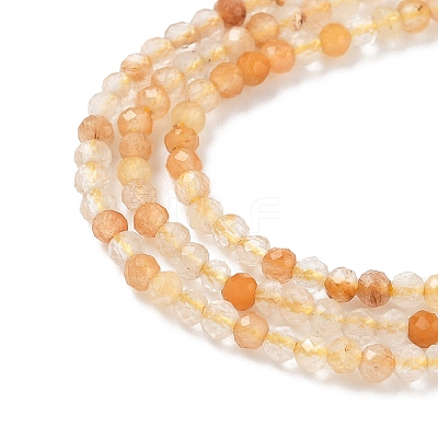 Natural Yellow Rabbit Fur Rutilated Quartz Beads Strands G-L622-C01-2mm-1