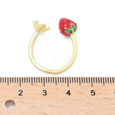 Brass with Enamel Cuff Open Rings for Women LS-RJEW-Q019-01B-G-1