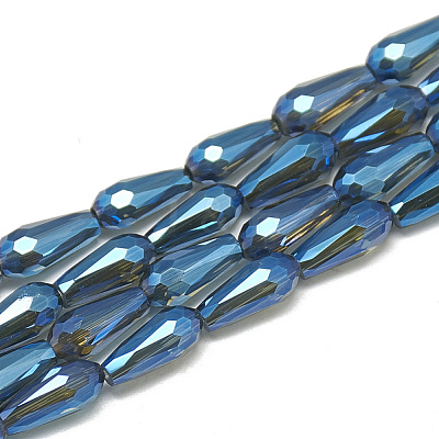 Electroplate Glass Beads Strands EGLA-Q099-C03-1