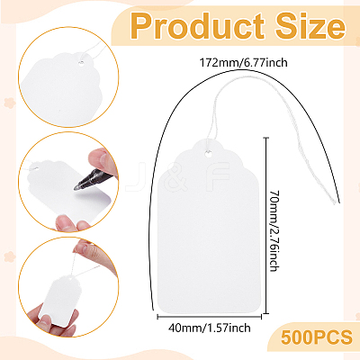 500Pcs Rectangle Paper Price Tags AJEW-UN0005-36-1