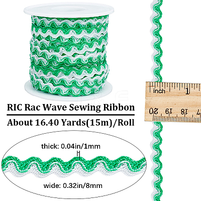 15M Polyester Wavy Fringe Trim Ribbon OCOR-GF0003-04C-1