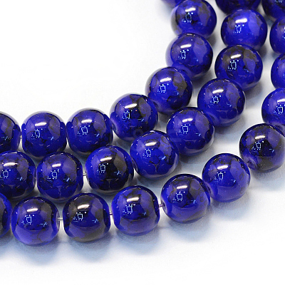 Baking Paint Glass Round Bead Strands DGLA-Q019-8mm-71-1