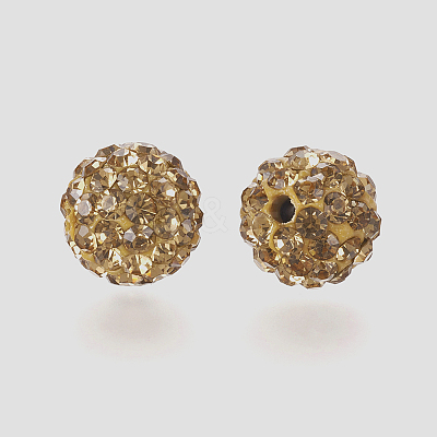 Polymer Clay Rhinestone Beads RB-K050-10mm-C27-1
