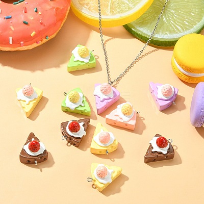 30Pcs 5 Colors Opaque Resin Imitation Food Pendants RESI-CJ0003-45-1