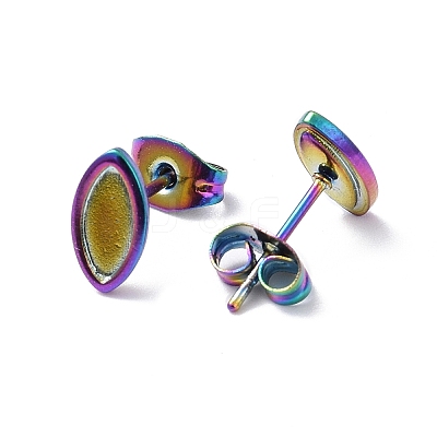 Ion Plating(IP) 304 Stainless Steel Stud Earring Finding EJEW-I285-02MC-1