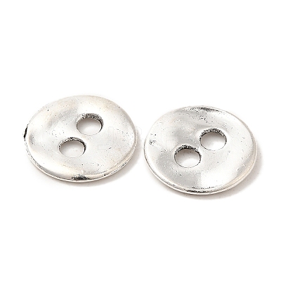 Lead Free Antique Silver Tibetan Style Flat Round Buttons X-TIBE-R178-AS-LF-1