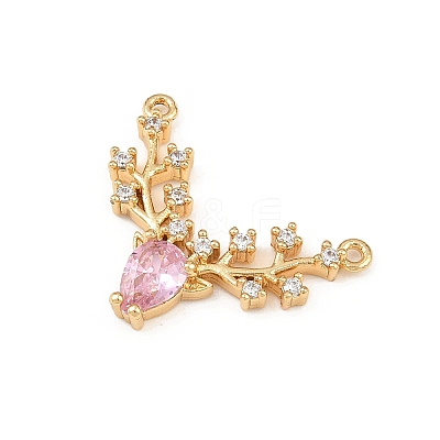 Brass Micro Pave Cubic Zirconia Pendants KK-F919-29G-01-1