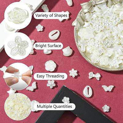 300Pcs 15 Styles ABS Imitation Pearl Beads FIND-CJ0011-14-1