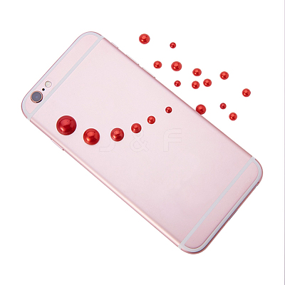 1Box ABS Plastic Imitation Pearl Dome Cabochons SACR-PH0001-09-1