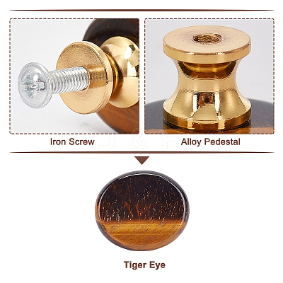 Natural Tiger Eye Drawer Knobs FIND-WH0056-40P-07-1