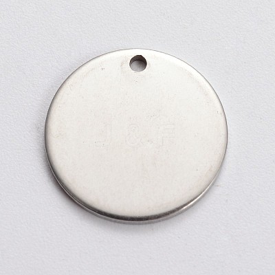 Tarnish Resistant Flat Round 201 Stainless Steel Stamping Blank Tag Pendants LS-STAS-L166-04-1