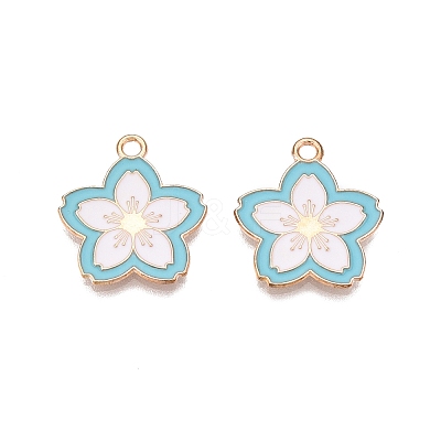 Light Gold Plated Alloy Enamel Pendants PALLOY-N176-28A-RS-1