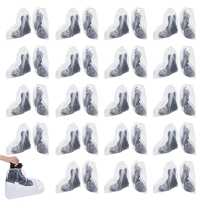 40Pcs Plastic Disposable Waterproof Shoe Covers AJEW-GO0004-44-1