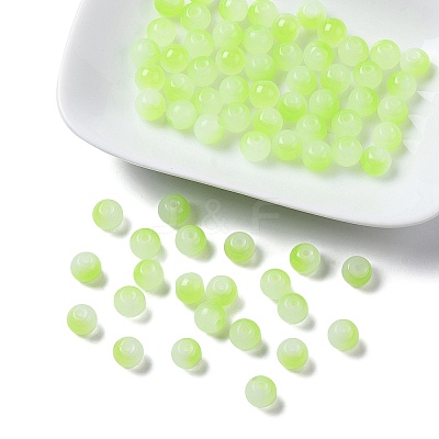 Baking Paint Imitation Jade Glass Round Bead Strands DGLA-YW0001-19B-1