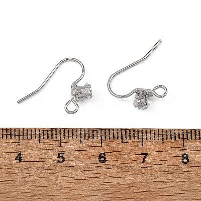 SHEGRACE Brass Pave Cubic Zirconia Earring Findings XGRQ4S911-739P-1