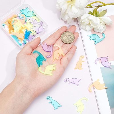 32Pcs 2 Style Transparent Acrylic Pendants TACR-NB0001-18-1