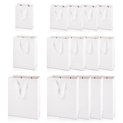 15Pcs 3 Sizes Rectangle Paper Gift Storage Tote Bags with Handle ABAG-TA0001-73A-1