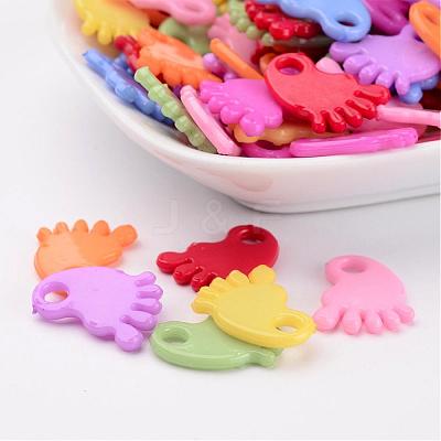 Baby Shower Ornaments Acrylic Baby Feet Pendants X-PAB215Y-1