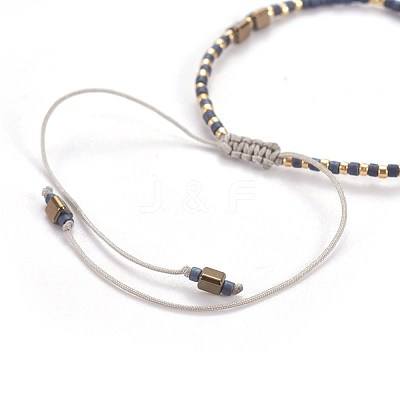 Nylon Thread Braided Bead Bracelets BJEW-E360-04-1
