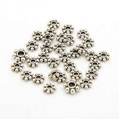Tibetan Style Alloy Daisy Spacer Beads X-TIBEB-S039-013AS-RS-1
