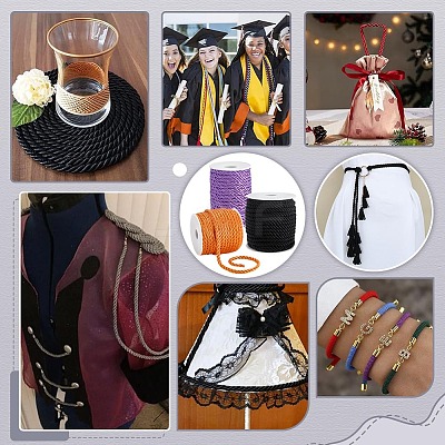 3 Rolls 3 Colors Polyester Braided Cord OCOR-PH0006-31A-1