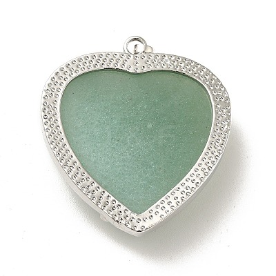 Heart Natural Green Aventurine Pendants X-GP356-2-1