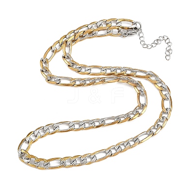 6MM 304 Stainless Steel Figaro Chain Necklaces for Women NJEW-G177-02GP-1