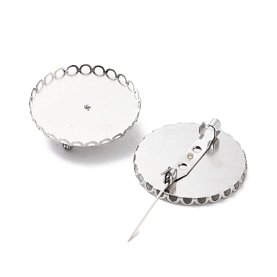 Non-Tarnish 304 Stainless Steel Brooch Base Settings FIND-D035-03F-P-1