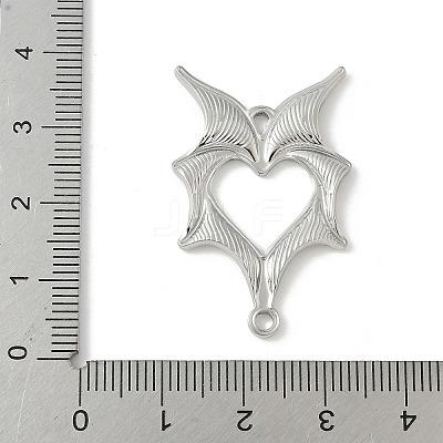304 Stainless Steel Bat Wings Heart Links Connector Charms STAS-S186-13P-1