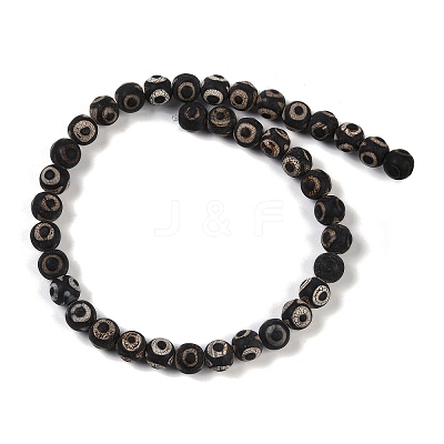 Tibetan Style dZi Beads G-K166-02-10mm-L3-01-1