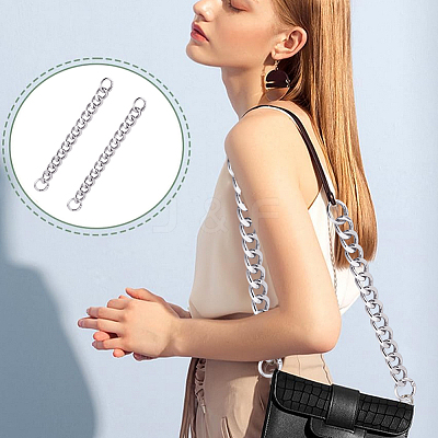 2Pcs Aluminum Curb Chain Purse Strap Extender FIND-HY0004-37S-1