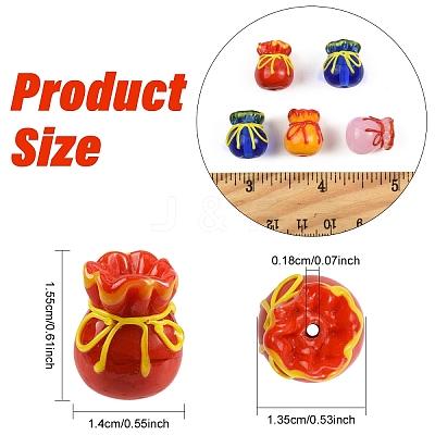 8Pcs 4 Colors Imitation Jade Glass Beads GLAA-YW0005-60-1