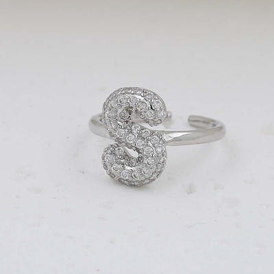 Brass Micro Pave Clear Cubic Zirconia Cuff Rings FS-WG17FF6-19-1