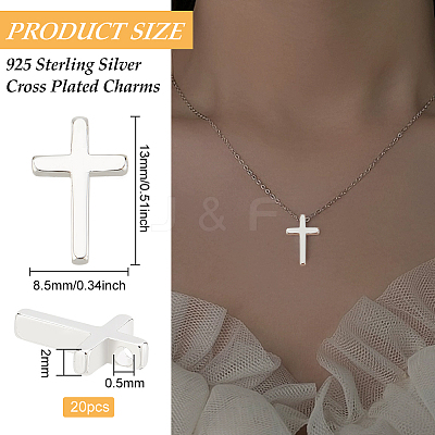 20Pcs Brass Tiny Cross Charms KK-BC0012-57-1
