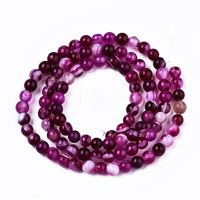 Natural Striped Agate/Banded Agate Beads Strands G-T131-36C-1