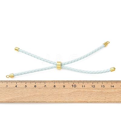 Adjustable Round Braided Microfiber Leather Cord Bracelet Making KK-CBAC260-01G-23-1