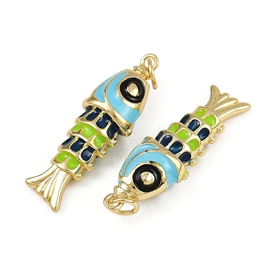 Brass Enamel Pendants KK-L241-23G-02-1