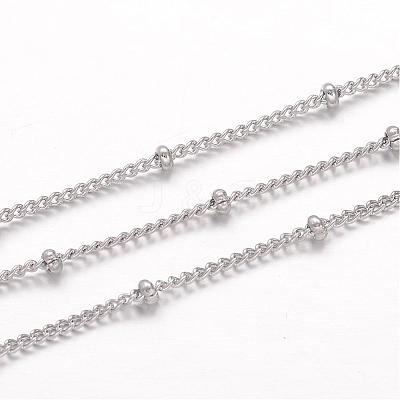 Tarnish Resistant 304 Stainless Steel Curb Chains CHS-K004-12P-0.4mm-1