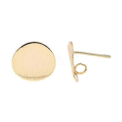 Brass Stud Earring Findings with Loops KK-CBA2395-05G-1