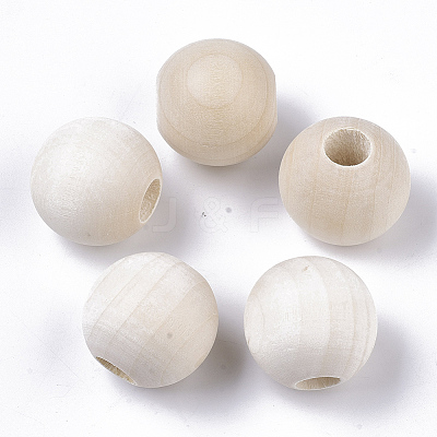 Unfinished Natural Wood Beads X-WOOD-Q041-04C-1