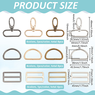 20Pcs 12 Styles Iron D Ring DIY-PH0028-86-1