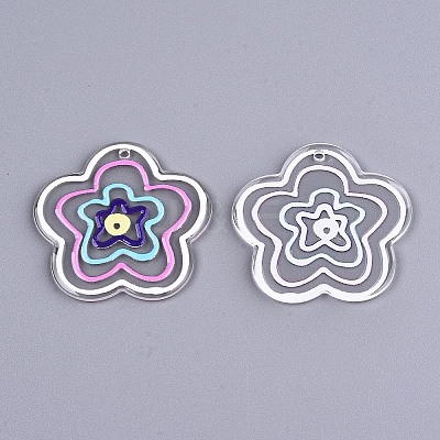 Transparent Acrylic Pendants LS-KY-T022-50-1